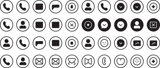 Communication and interface icons collection user elements