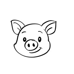 Happy Piggy Coloring Page ilustration