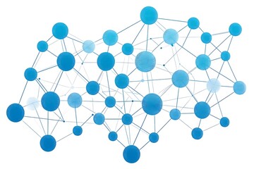 Abstract network connection design with blue nodes and lines for technology concepts