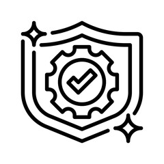 Risk Management Line Icon, Outline Symbol for Hazard Mitigation, Business Security, Uncertainty Control, Financial Protection, and Threat Assessment. Vector Sign Icon.