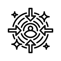 Target Audience Line Icon, Outline Symbol for Customer Focus, Ideal Demographics, Market Segmentation, Consumer Identification, and Marketing Personalization. Vector Sign Icon.