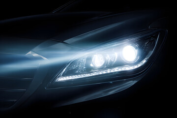 Innovative Xenon Car Light Emitting Futuristic Bluish Glow in Dark Setting