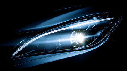 Innovative Xenon Car Light Emitting Futuristic Bluish Glow in Dark Setting