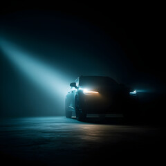 Innovative Xenon Car Light Emitting Futuristic Bluish Glow in Dark Setting