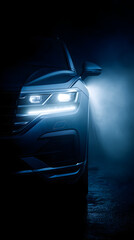 Innovative Xenon Car Light Emitting Futuristic Bluish Glow in Dark Setting