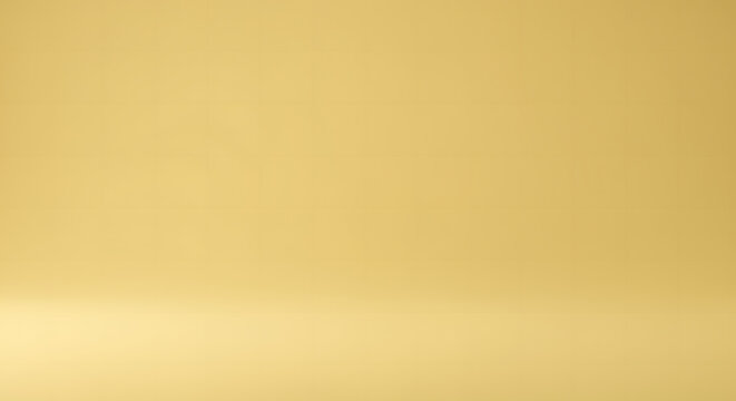 Warm golden yellow abstract studio background with a smooth gradient. Minimalist empty space for product presentation or design.