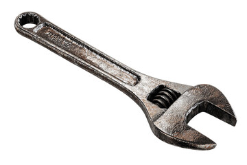 A rusty wrench is shown in a close up