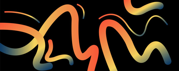 Line art with color gradients. Abstract vector shapes. Wave design elements for backgrounds, patterns, posters, and banners.