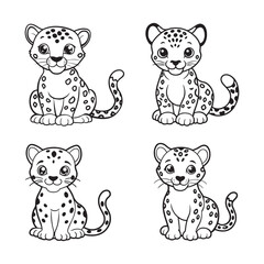 A drawing of a cheetah line art illustration
