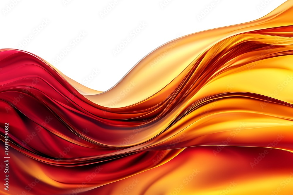 Aufkleber abstract red and gold flowing wave pattern background for creative design projects