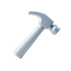 A white hammer with a black handle