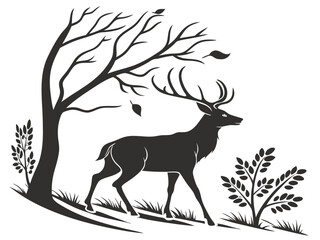 deer on the grass