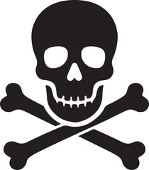 Skull and crossbones silhouette icon. Toxic danger or pirate symbol in vector EPS format for warning designs.