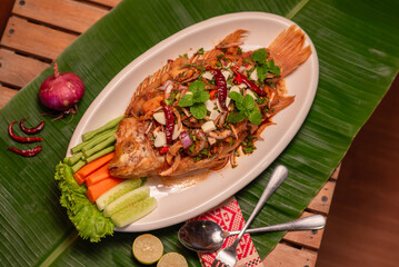 Thai style fried fish menu