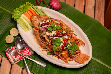 Thai style fried fish menu