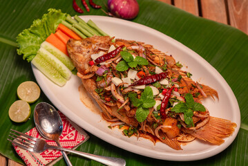 Thai style fried fish menu