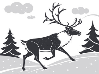 deer in winter forest