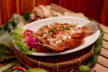 Thai style fried fish menu