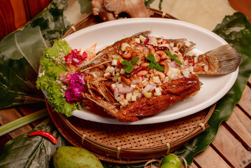 Thai style fried fish menu