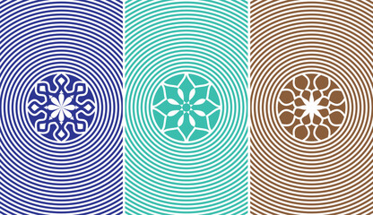 seamless abstract theme vertical background vector with three different patterns and colors for design elements