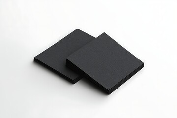 Elegant black business cards mockup on white background for brand identity and promotion