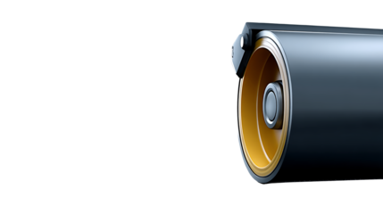 A black and yellow roller with a yellow bolt on it