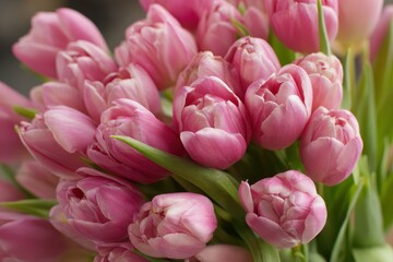 Naklejka premium Lovely cluster of pink tulips
