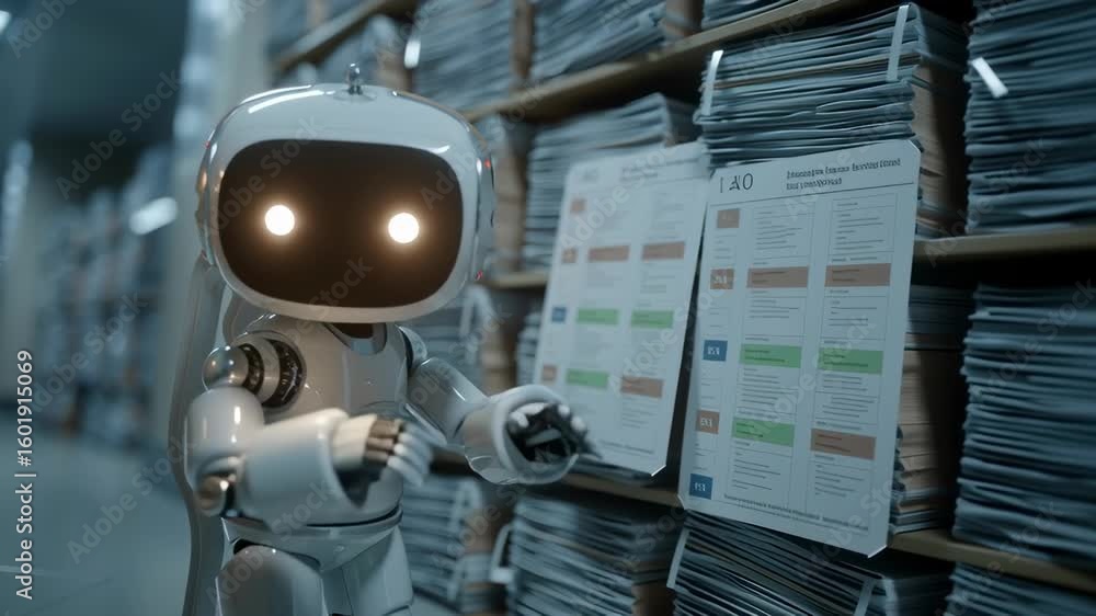 Poster efficiently organizing patient files with medical ai robot in healthcare advanced technology and inn