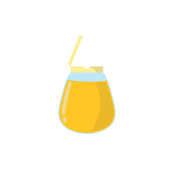 Honey jar vector illustration. Flat design.