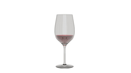 3D Render a glass of wine with a red liquid inside