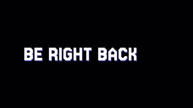 Be Right Back Text, Stream Overlay Animation Alpha Background