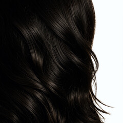 Glossy dark brown wavy hair