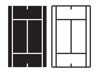 Tennis court icon vector set. Tennis illustration sign collection. Sport symbol or logo.Flat minimalist sports ball icon set in vector EPS 10. Includes multiple types of sports balls like football, ba