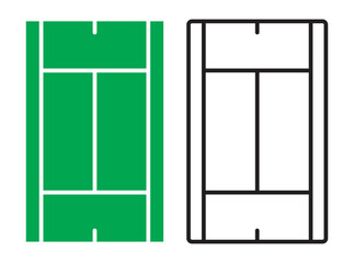 Tennis court icon vector set. Tennis illustration sign collection. Sport symbol or logo.Flat minimalist sports ball icon set in vector EPS 10. Includes multiple types of sports balls like football, ba