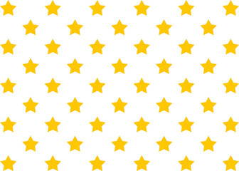 seamless pattern of evenly spaced, five pointed yellow stars on a clean white background. 