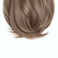 Closeup of light brown hair on white
