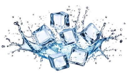 Ice cubes splashing in water (11)