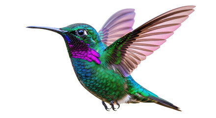 Fototapeta premium Vibrant Hummingbird In Flight Isolated