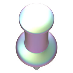 Iridescent Pastel Push Pin 3D Render of a Colorful Thumbtack