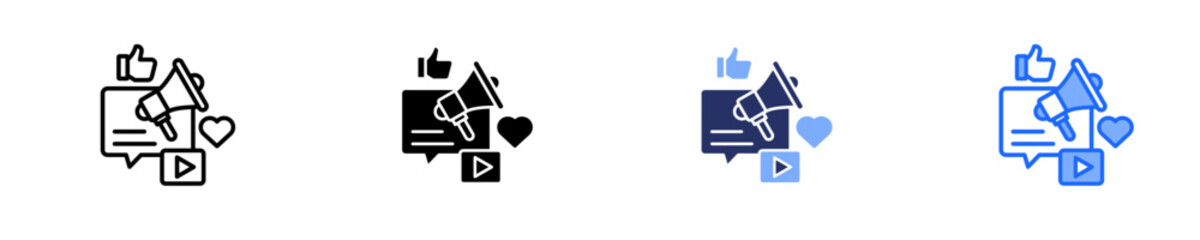 Social Media Marketing  Icon Set Multiple Style Collection
