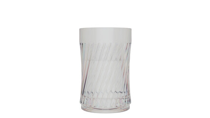 3D Render a clear glass vase with a thin design