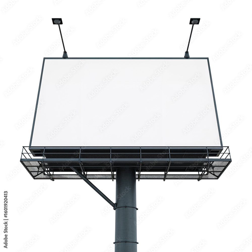 Aufkleber blank advertising billboard structure isolated on transparent surface for custom messaging and