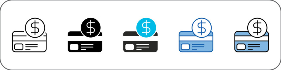 Credit Icon Pack Multistyle Illustration