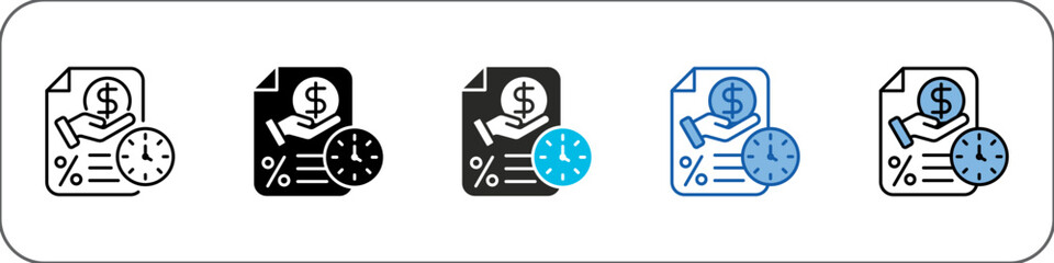 Debt Icon Pack Multistyle Illustration