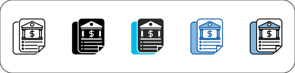 Fiscal Policy Icon Pack Multistyle Illustration