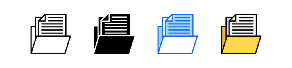 File Folder Icon Set Multiple Style Collection