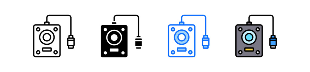 External Drive Icon Set Multiple Style Collection