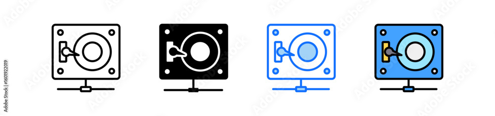 Poster network drive icon set multiple style collection