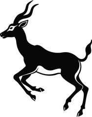 mid air gazelle animal silhouette.
