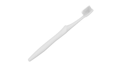 3D Render a toothbrush with a white bristles on a white background